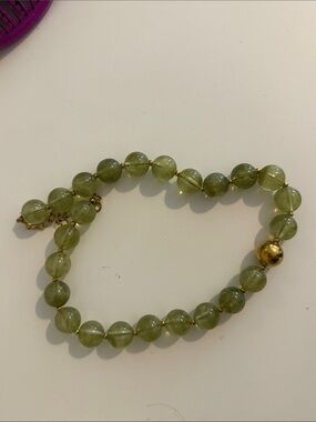 BRACHA green and gold necklace